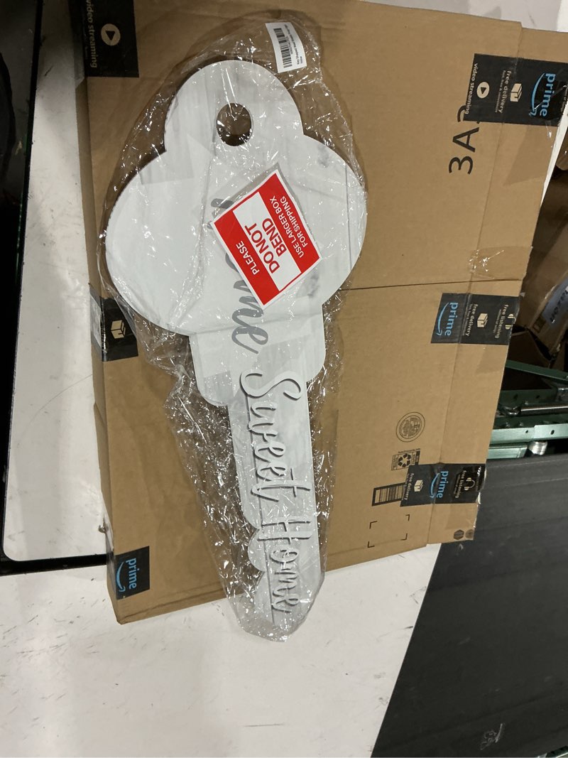 Condition photo showing Good Condition for labend home 30" large sold sign key-shaped - double-sided home sweet home real estate photo prop - closing gift for realtors & new homeowners - corrugated plastic key-shaped multicolor