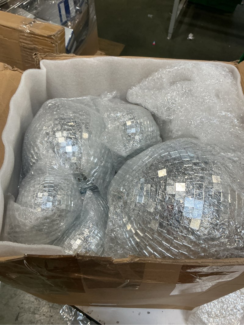 Condition photo showing New/Like New for 17 Pcs Disco Ball Decorations Assorted Size Disco Ball Ornaments, Mini Large Hanging Party Favors for Christmas New Year Weddings Decor Festival Stage Prop(12, 8, 6, 4, 3.2 Inch)