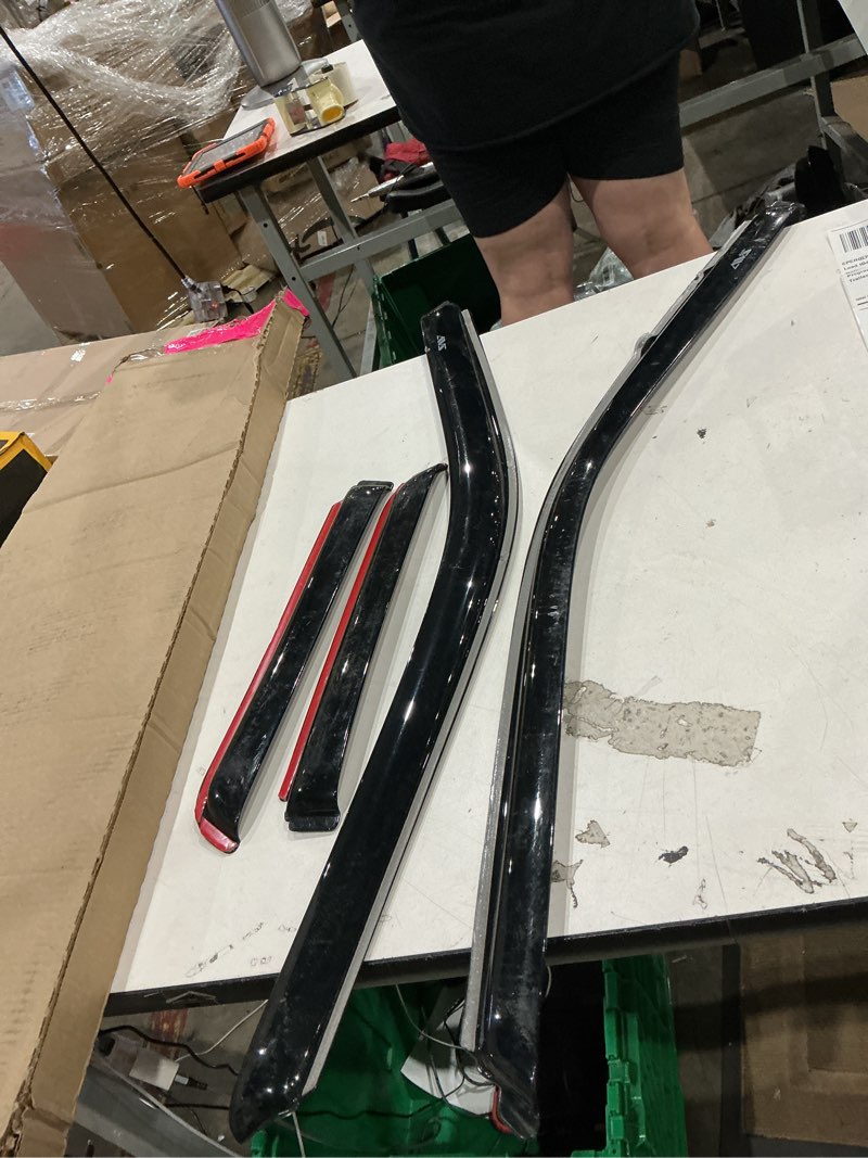 Condition photo showing As Is for auto ventshade [avs] in-channel rain guards for 2015-2026 ford f-150, supercab only; 2017-2026 ford f-150 raptor, supercab only | window vent visors, 4 pcs. - smoke | 194974 in-channel - smoke