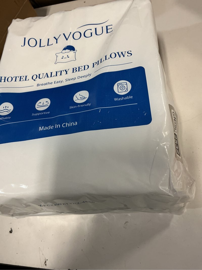 Condition photo showing New/Like New for JOLLYVOGUE Pillows King Size Set of 4, Washable Supportive Bed Pillows with Super Soft Down Alternative Fill, Luxury Fluffy Hotel Quality for Side, Back, and Stomach Sleepers 4 King