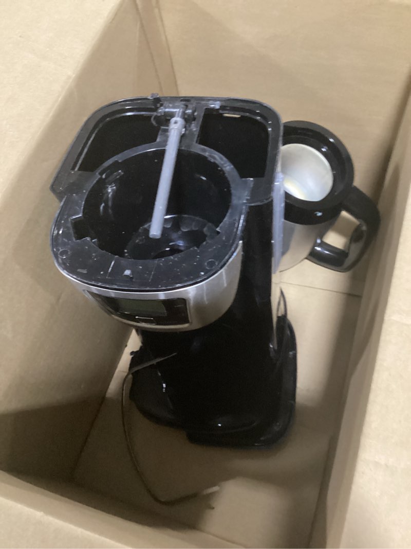 Condition photo showing As Is for black+decker 12-cup thermal coffeemaker, black/silver, cm2035b