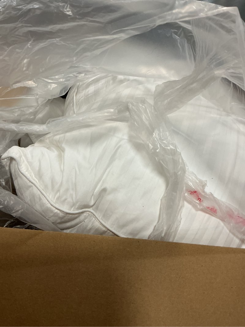 Condition photo showing As Is for Beckham Hotel Collection Bed Pillows Standard/Queen Size Set of 2 - Original Soft Down Alternative Pillow for Sleeping - Soft Support for Back, Stomach or Side Sleepers Queen / Standard White