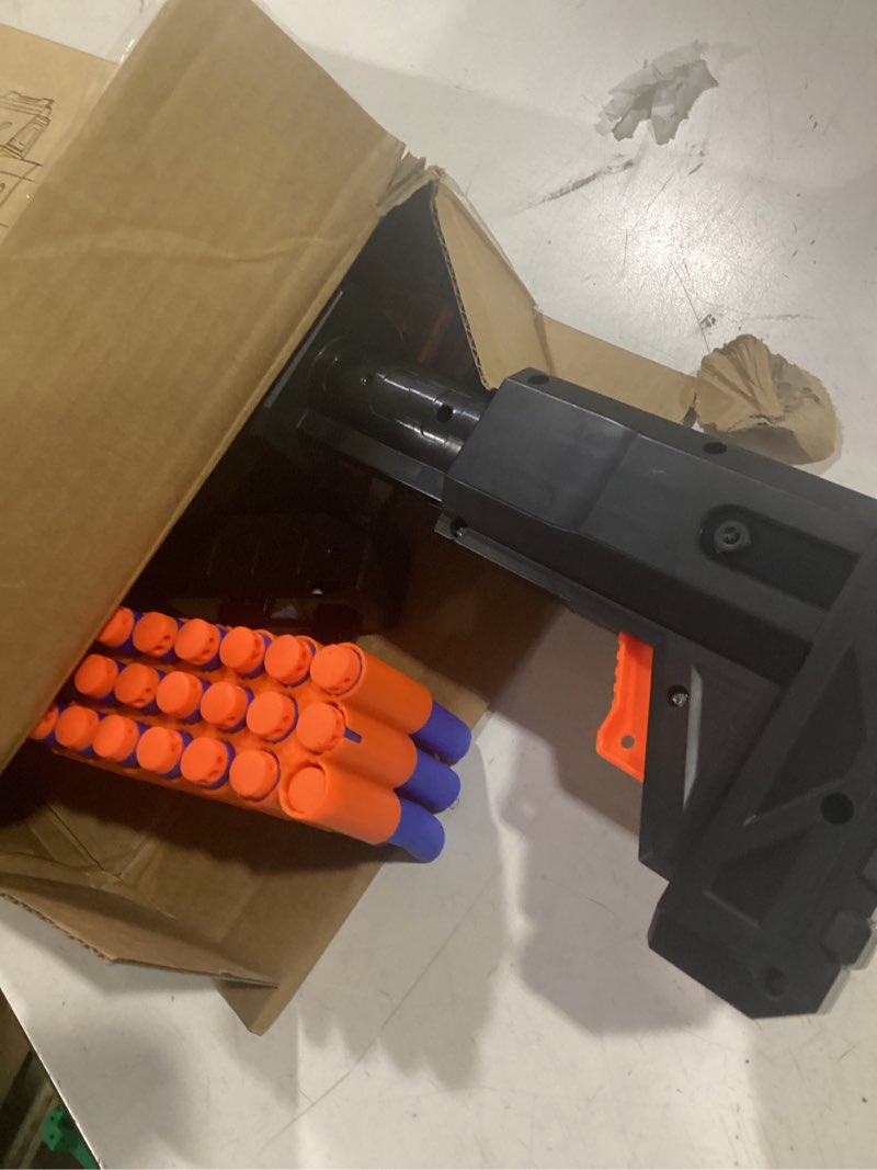 Condition photo showing Good Condition for xshot insanity motorized clip mania dart blaster with 72 darts - air pocket technology, auto feeding belt, tripod & scope, outdoor toy
