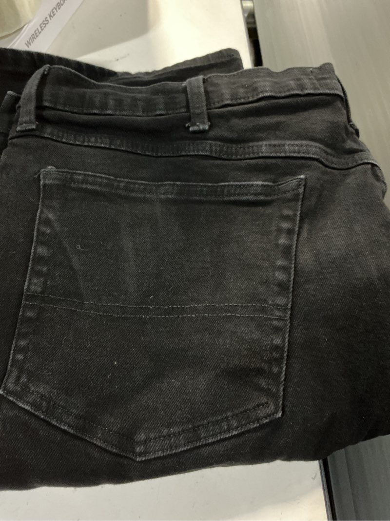 Condition photo showing Good Condition for wrangler authentics men's classic 5-pocket relaxed fit flex jean 42w x 30l black flex