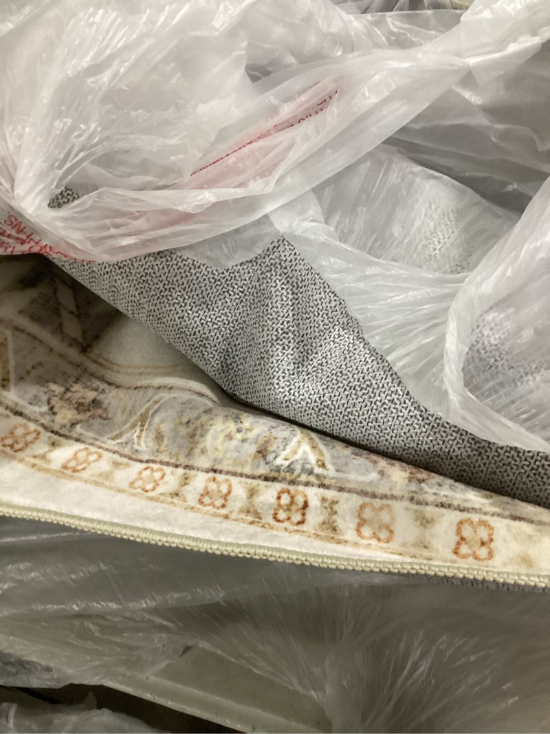 Condition photo showing Good Condition for (similar to)zesthome 8x10 area rugs - stain resistant washable rug for living room, non-slip backing large area rug with ultra-thin low pile for bedroom, vintage home decor orange/beige 8' x 10' (rectangular)