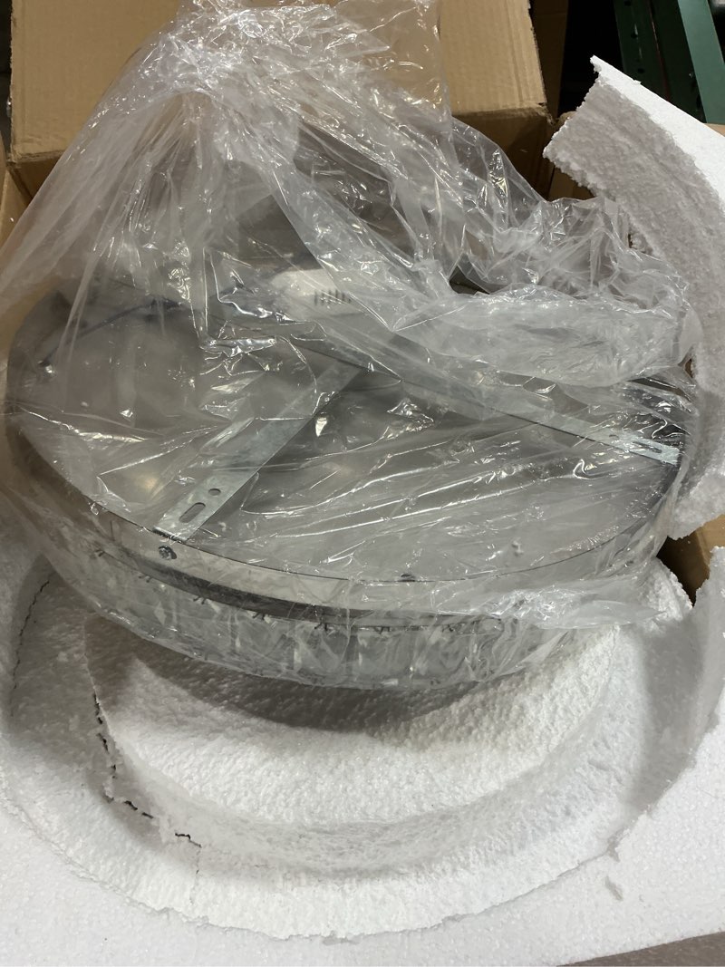 Condition photo showing Good Condition for Fintonglan 17.7" Crystal Flush Mount Ceiling Light Fixtures Modern Round LED Chandelier Light Fixture Ceiling Lamp for Living Room Dining Room Kitchen 48W 6000K
