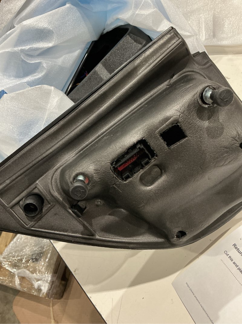 Condition photo showing As Is for right passenger side door mirror fits 2015-2021 f150 mirror with blind spot glass power adjustable and heated glass led turn signal ligh, puddle lights, width light, manual folding (11pins) right 11 pins
