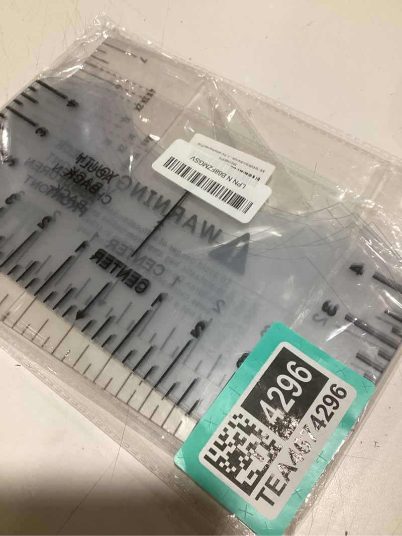 Condition photo showing Good Condition for 9 PCS Tshirt Ruler Guide Left Chest Logo Placement Tool for Center Vinyl, Transparent V-Neck/Round, Alignment, Heat Press, Children Youth Adult, Front and Back Measurement(TT-02)