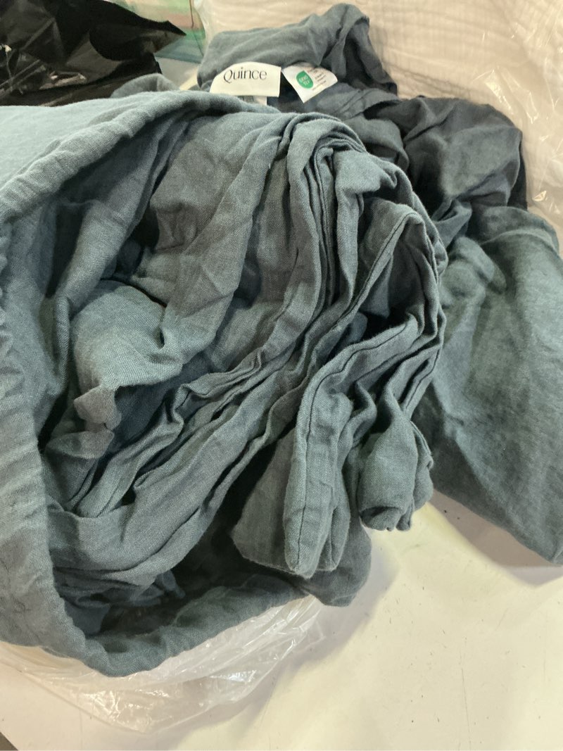 Condition photo showing As Is for european linen duvet cover set color night nightfall king