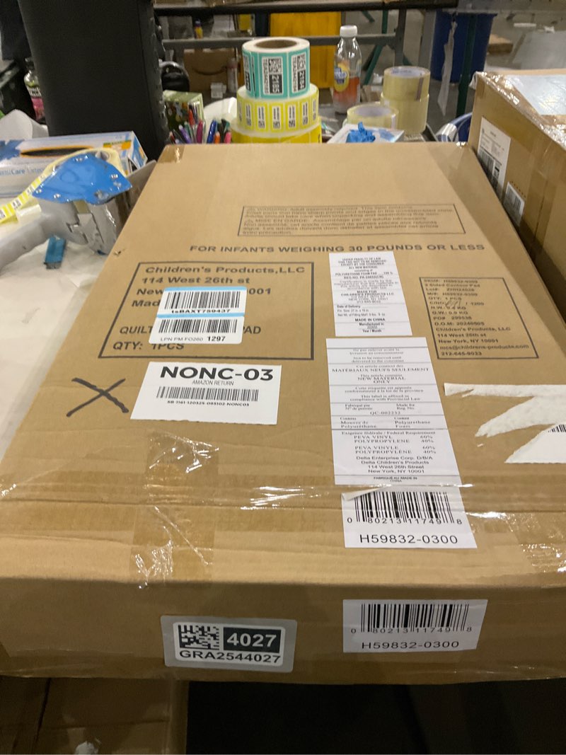 Condition photo showing New/Like New for Delta Children Crib and Changer Changing Pad and Plush Cover - Works with Crib and Changers - Machine Washable Cover. Waterproof, White