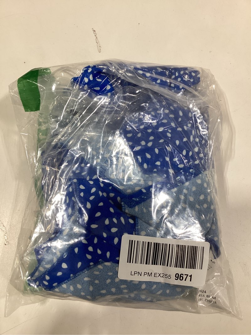 Condition photo showing Good Condition for Naggoo Women's Summer Wrap V Neck Polka Dot Print Ruffle Short Sleeve Mini Floral Dress with Belt Medium 06 Blue Polka Dot