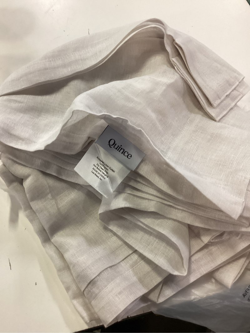 Condition photo showing Good Condition for european linen sheer curtain set, 48x108, cloud