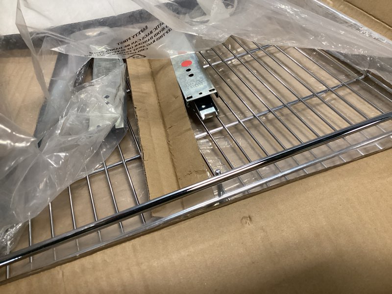 Condition photo showing Good Condition for holdn’ storage two tier pull out cabinet organizer, individual sliding drawers - heavy duty metal with lifetime limited warranty - anti rust chrome finish - 28" w x 21”d x 16.5" h 28" w two tier