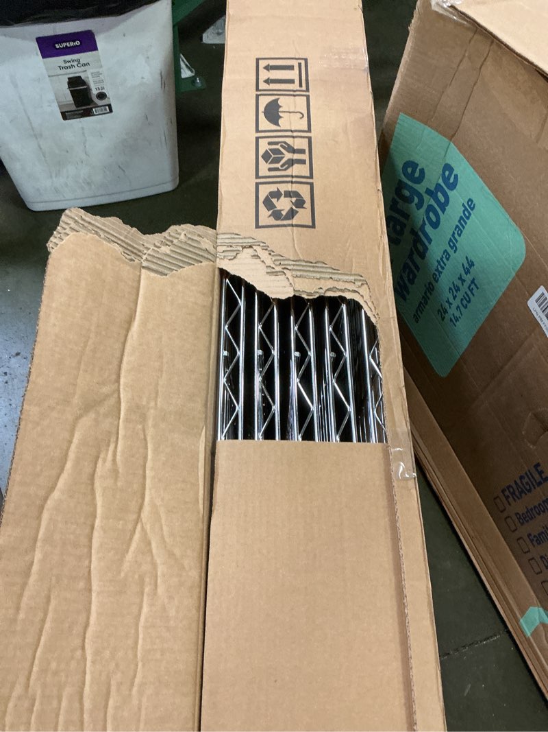 Condition photo showing Good Condition for IZEUK 5-Tier Heavy Duty Metal Storage Shelving Unit (Chrome, 17.7" D x 47.2" W x 72.3" H, 1750 lbs Capacity), Adjustable Steel Wire Rack Shelf Organizer for Garage, Kitchen, Pantry, Basement, Laundry 5 Tier, 17.7" D x 47.2" W x 72.3" Chrome