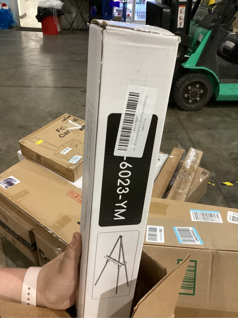 Condition photo showing New/Like New for MEEDEN Wood Easel Stand for Display: Wooden Tripod for Poster Board - Wedding Easel Standing for Welcome Sign Natural Color