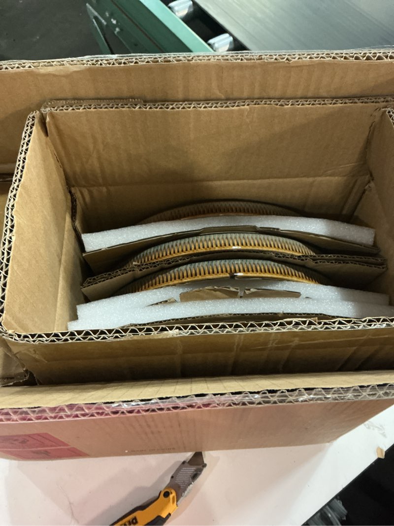 Condition photo showing Good Condition for theterra ceramic dinnerware sets for 4, 12 pieces porcelain lightweight speckled plates and bowls sets, scratch resistant dish set, oven & microwave & dishwasher safe, coca mocha coca mocha service for 4