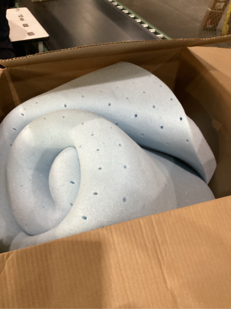 Condition photo showing As Is for Best Price Mattress 2 Inch Ventilated Memory Foam Mattress Topper, Cooling Gel Infusion, Dorm Essentials, Queen Queen 2 Inch