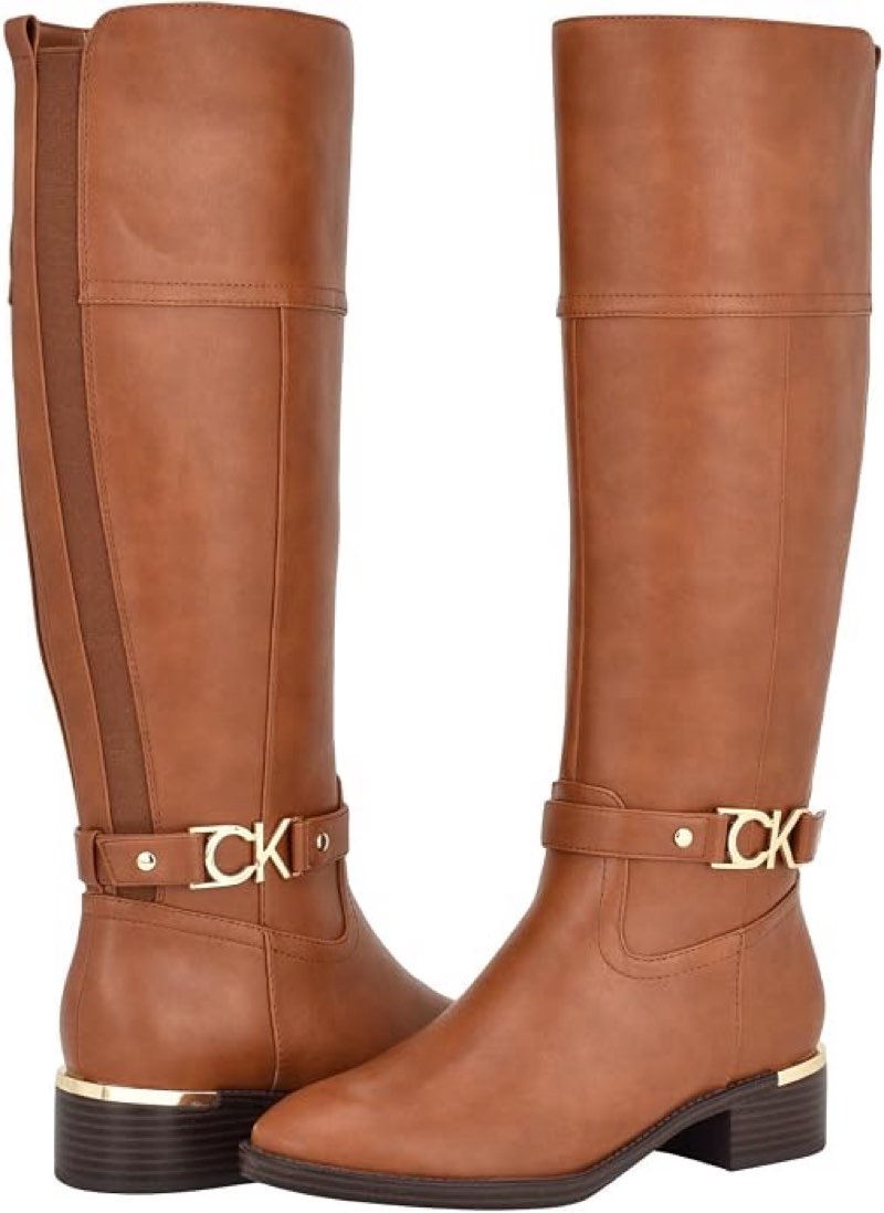 Calvin Klein Daphny womens Knee High Boot Dark Natural size 11