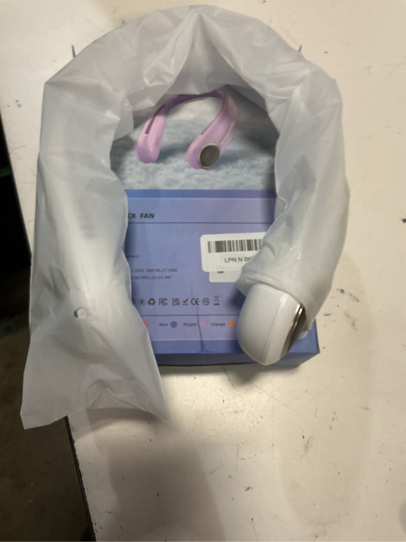 Condition photo showing Good Condition for portable neck fan,hands free personal wearable bladeless fan,6000mah usb rechargeable,360° cooling,led display,4-speeds,birthday gifts for men women dad mom,valentines day gifts for her him (white)