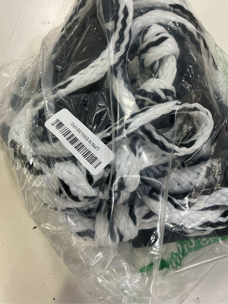 Condition photo showing Good Condition for wakesurf rope and handle, 25ft floating wake surf ropes, surf tow rope for wakesurfing and watersports black & white