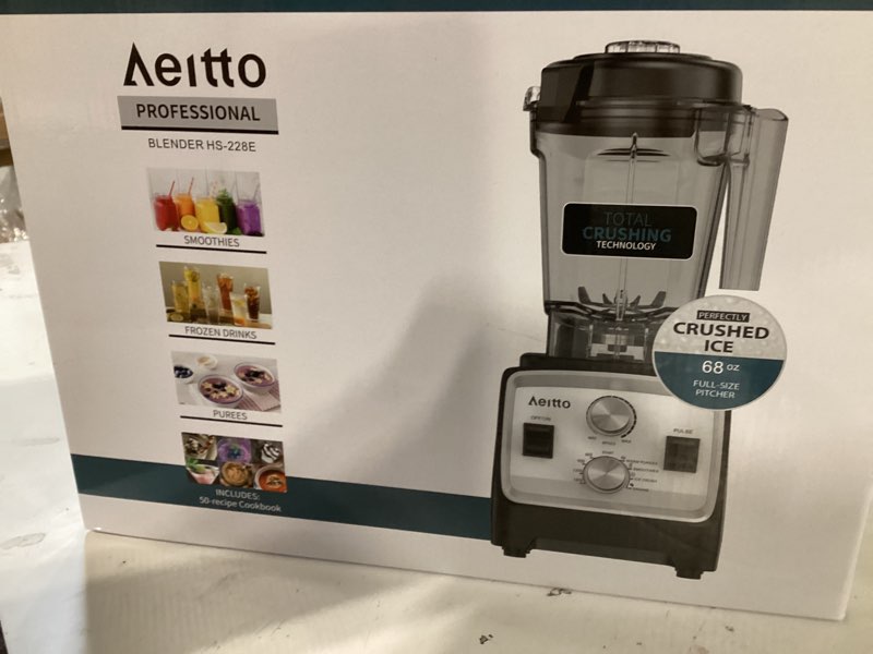 Condition photo showing Good Condition for aeitto blenders for kitchen with 1800w motor, 68oz. large capacity, 2-in-1 blender & grinder combo, bpa-free countertop professional blender for smoothies, ice crush, frozen drinks, black black 68oz