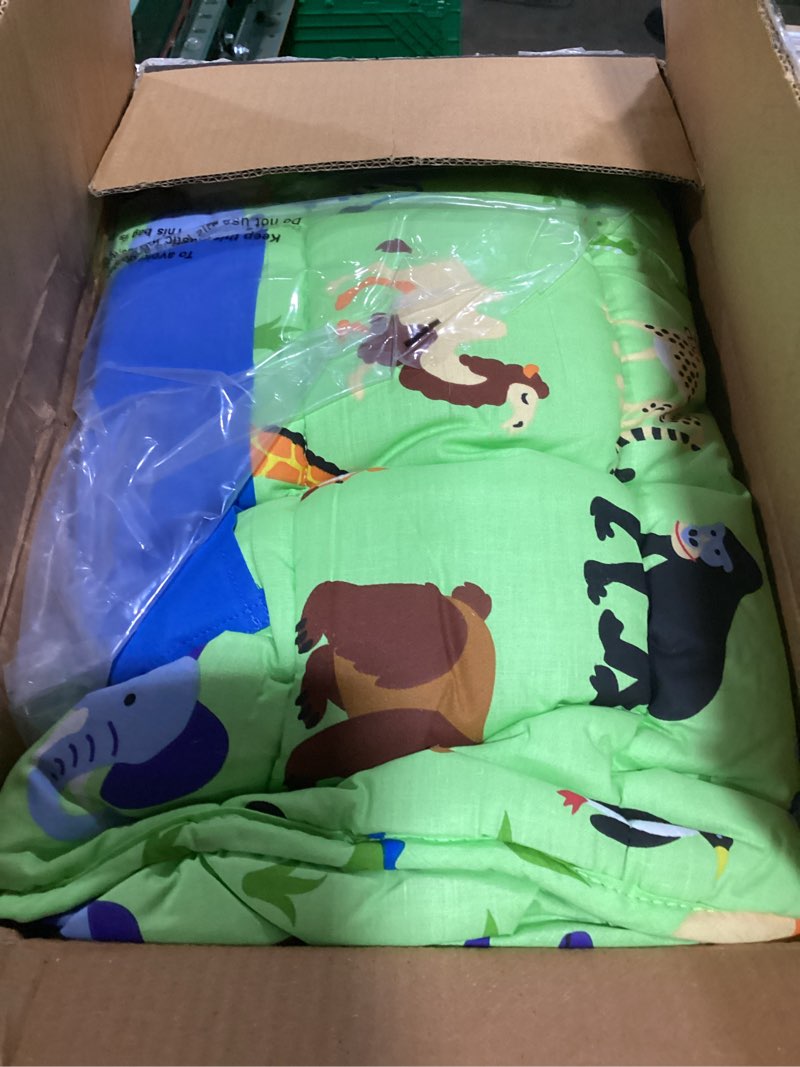 Condition photo showing As Is for Wildkin Kids Original Nap Mat – Cozy Kids Sleep Mat with Pillow, Ideal for School & Travel - Wild Animals