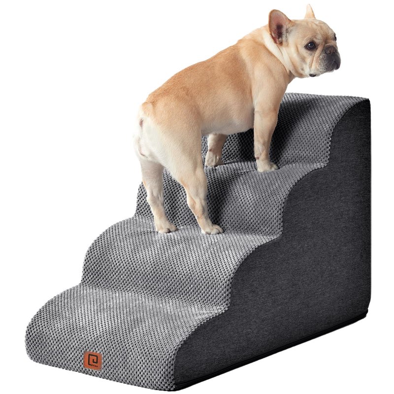 Eheyciga Curved Dog Stairs Ramp For High Beds 