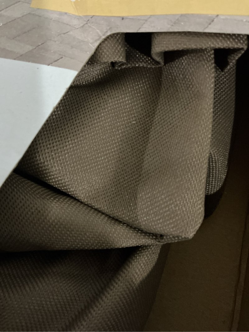Condition photo showing As Is for style selections premium brown polyester patio furniture cover for loveseat