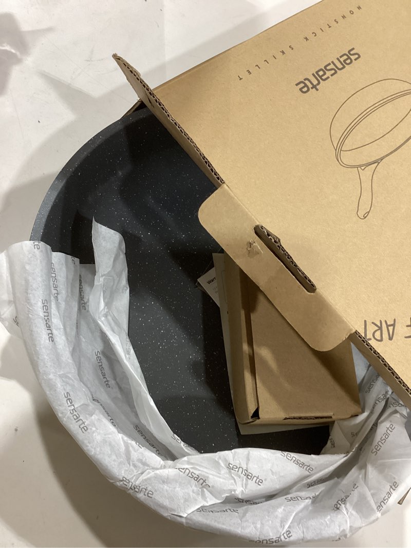 Condition photo showing Good Condition for SENSARTE 12.5 Inch Nonstick Frying Pan Skillet, Swiss Granite Coating Omelette Pan, Healthy Stone Cookware, PFOA Free 12.5 Inch Gray