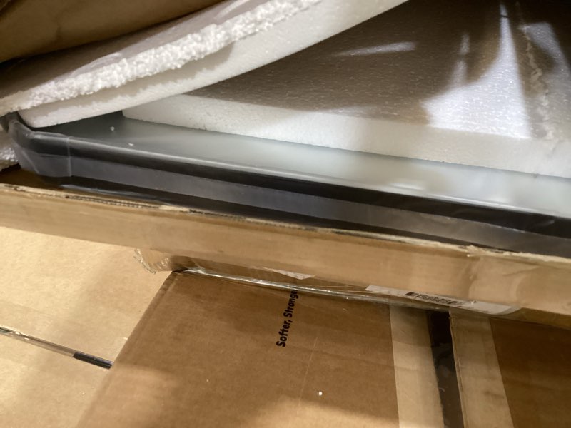 Condition photo showing Good Condition for loaao black metal framed bathroom mirror for wall, 24x36 inch rounded rectangle mirror, matte black bathroom vanity mirror farmhouse, anti-rust, hangs horizontally or vertically
