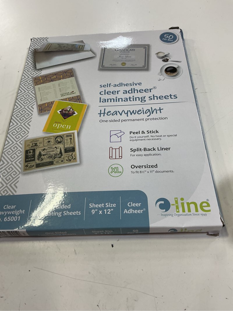 Condition photo showing Good Condition for c-line heavyweight cleer adheer laminating film sheets, clear, 9 x 12 inches, 50 per box (65001) 9 x 12-inch (box of 50)