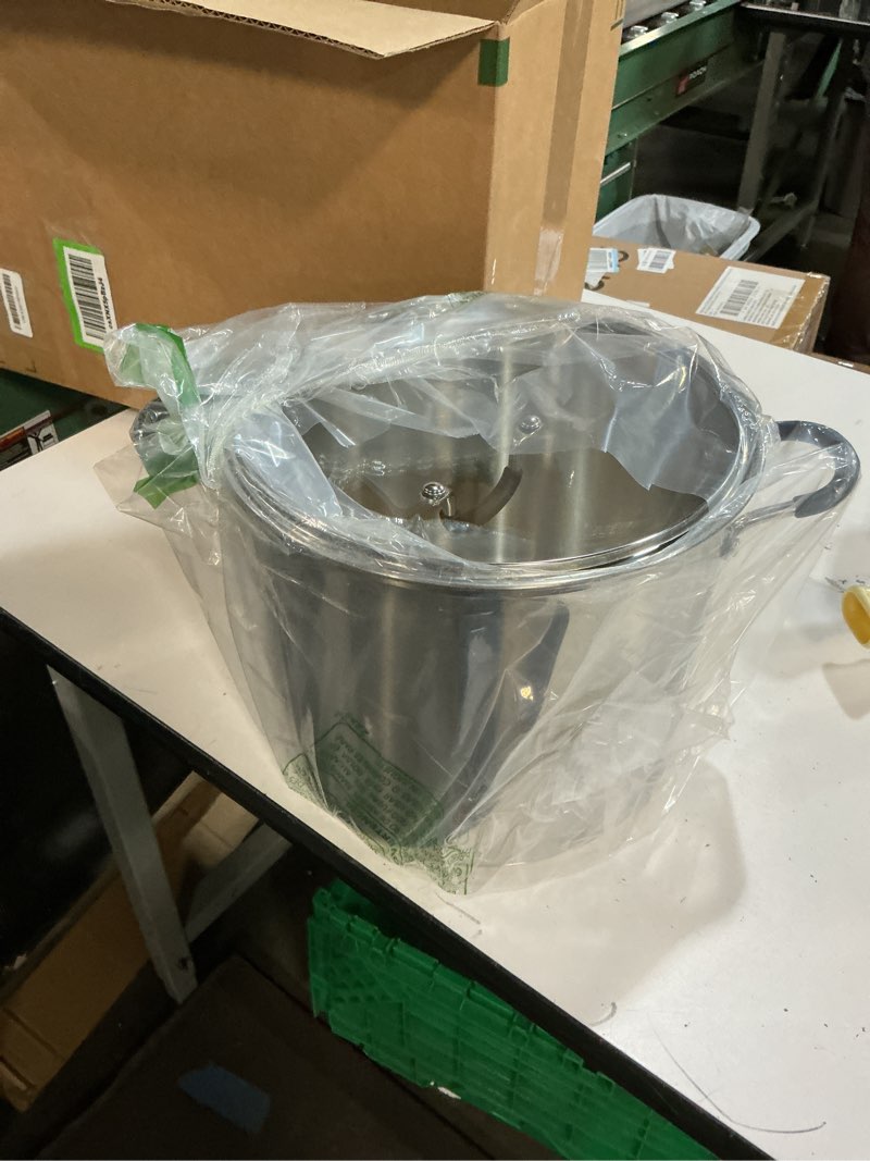 Condition photo showing Good Condition for TeamFar Stainless Steel Stock Pot, 14QT Tri-ply Bottom Stockpot Large Cooking Soup Pot with Lid, for Induction Gas Electric Glass Tops, Non Toxic & Sturdy, Straight Sidewall & Various Stovetops Safe 14 Quarts