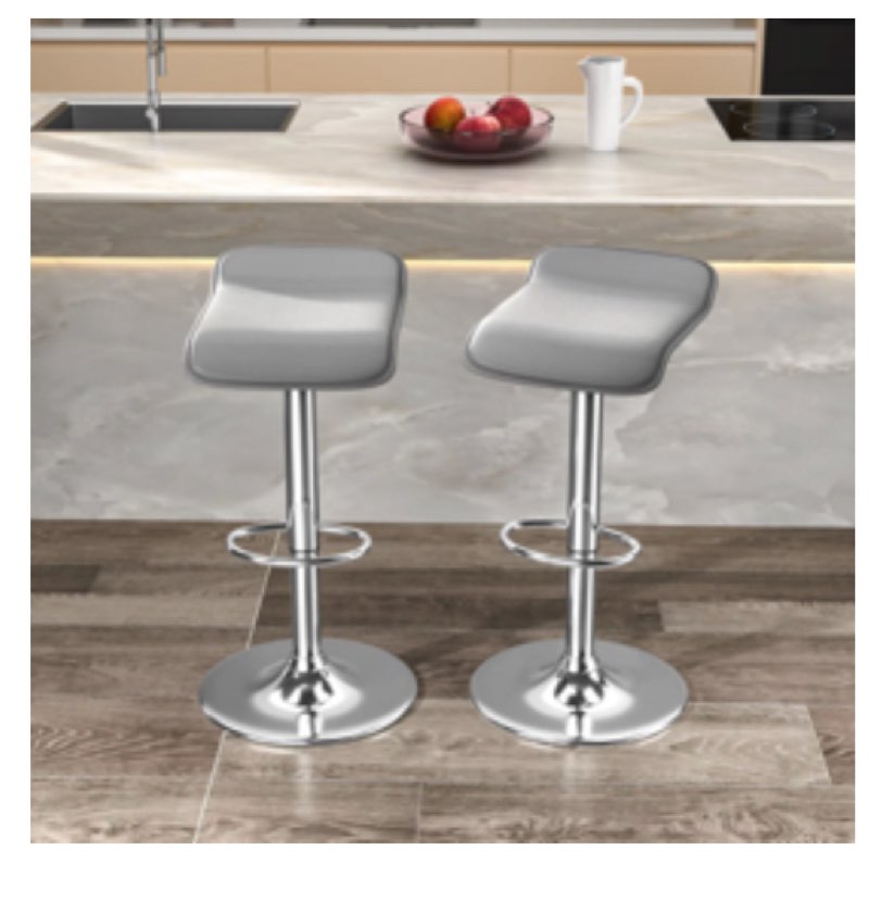 Aryelle Adjustable PVC Counter High Swivel Barstools