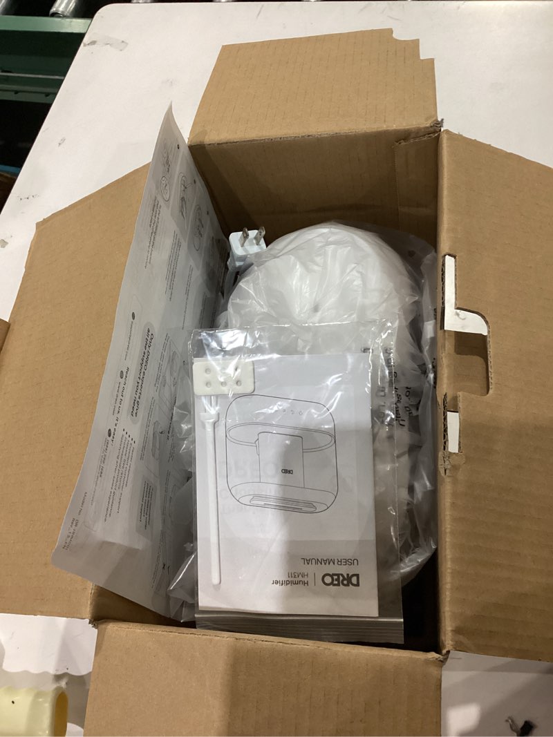 Condition photo showing Good Condition for Dreo Humidifiers for Bedroom, 4L Top Fill for Large Room, 36H Runtime, 28 dB Quiet Supersized Cool Mist Air Humidifier for Baby Nursery, Plants, Indoor, Night Light, Easy to Clean & Fill, White