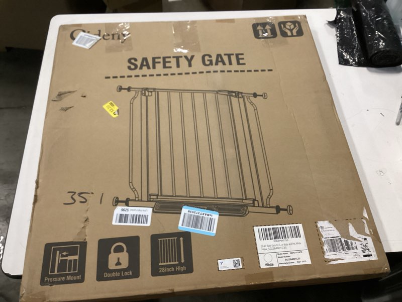 Condition photo showing New/Like New for Baby Gate No Drilling, 29"-40" Auto Close Dog Gate Indoor for Doorways & Stairs, Pressure Mounted Adjustable Pet Gate, Easy Walk Through Child Gate for Children & Pets Stroller Friendly, White