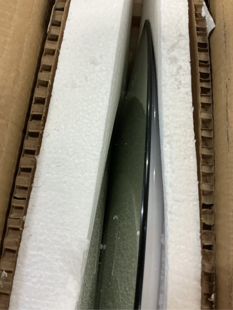 Condition photo showing Good Condition for niccy half moon led mirror for bathroom, 28" semi backlit frameless makeup mirror with light, anti-fog, shatter-proof, 3 colors, smart vanity mirror 28"l x 28"w