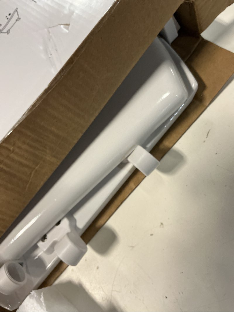 Condition photo showing As Is for american standard bedminster wood white round soft close toilet seat