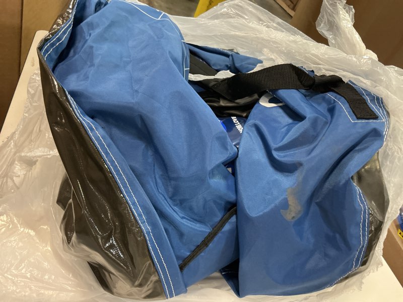 Condition photo showing As Is for QPAU Snow Tube with Premium Canvas Cover 2 Pack for Kids and Adults, 48'' Inflatable Heavy Duty Snow Tube Made by Thickened Bottom, Sled Winter Outdoor Fun Toys for Children Boys Girls Blue & Red