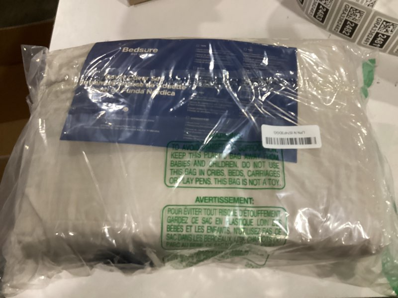 Condition photo showing New/Like New for Bedsure Cotton Duvet Cover King - 100% Cotton Waffle Weave Linen Color Duvet Cover, GentleSoft™ and Breathable King Bedding Set for All Season, 3 Pieces, 104"x90" King (104" x 90") 04 - Linen (No Comforter)
