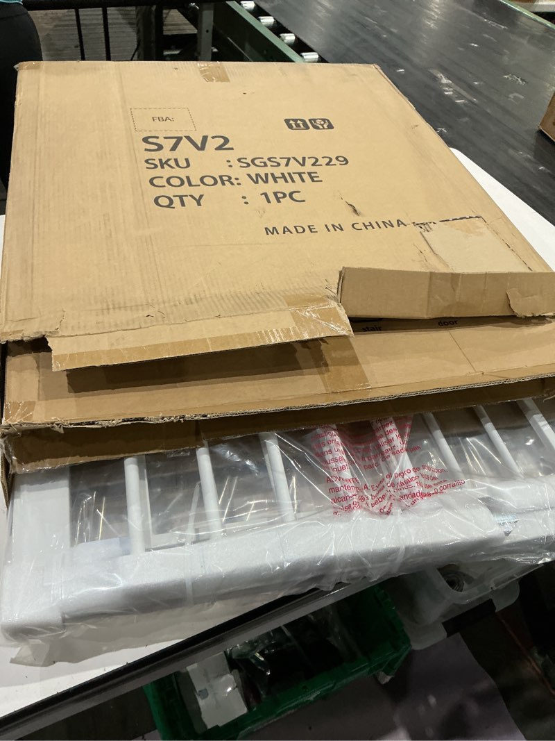 Condition photo showing New/Like New for cumbor 2 pack 30-46" baby gate for stairs, mom's choice awards winner-auto close dog gate for doorways, easy install pressure mounted pet gates indoor, easy walk thru wide safety gate for dog, white white 30"-46"w x 30.5"h | 2 pack