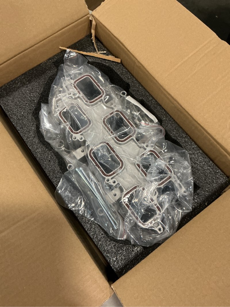 Condition photo showing New/Like New for upgraded full aluminum engine lower intake manifold with gasket and bolts compatible with jeep dodge chrysler ram cherokee wrangler journey grand caravan durango charger challenger promaster 3.6l v6