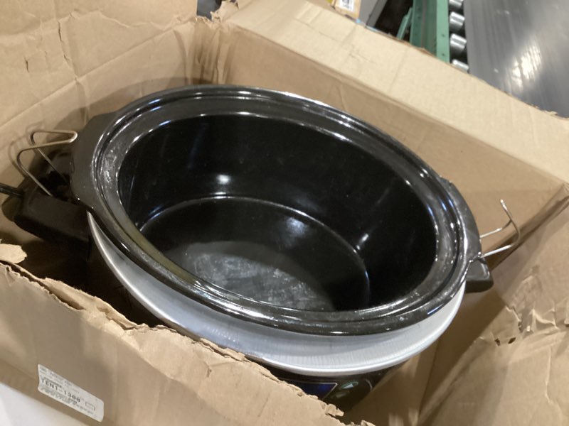 Condition photo showing Good Condition for Hamilton Beach Portable 6 Quart Set & Forget Digital Programmable Slow Cooker with Lid Lock, Temperature Probe, Dishwasher Safe Crock & Lid, Stainless Steel (33969A) Set & Forget, Stainless Steel 6 Quarts