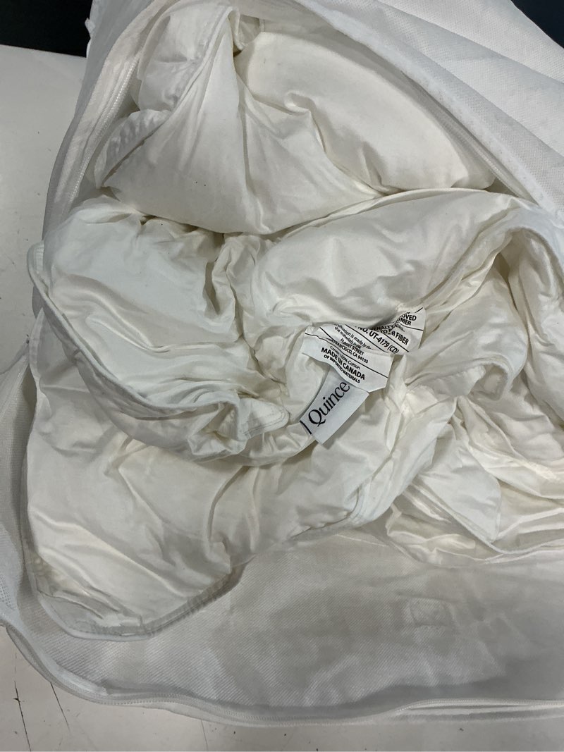 Condition photo showing As Is for premium down alternative duvet insert, king/cal king, white