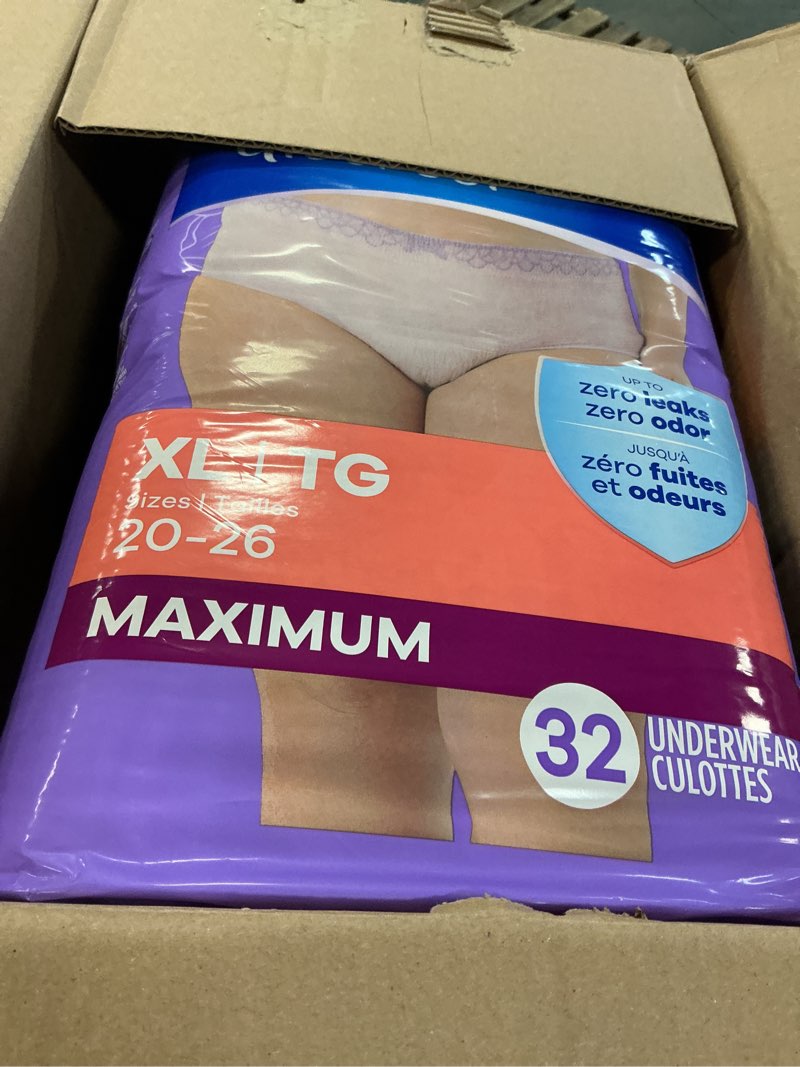 Condition photo showing Good Condition for Always Discreet Incontinence Underwear Women's - Maximum Protection - Extra Large - 64ct