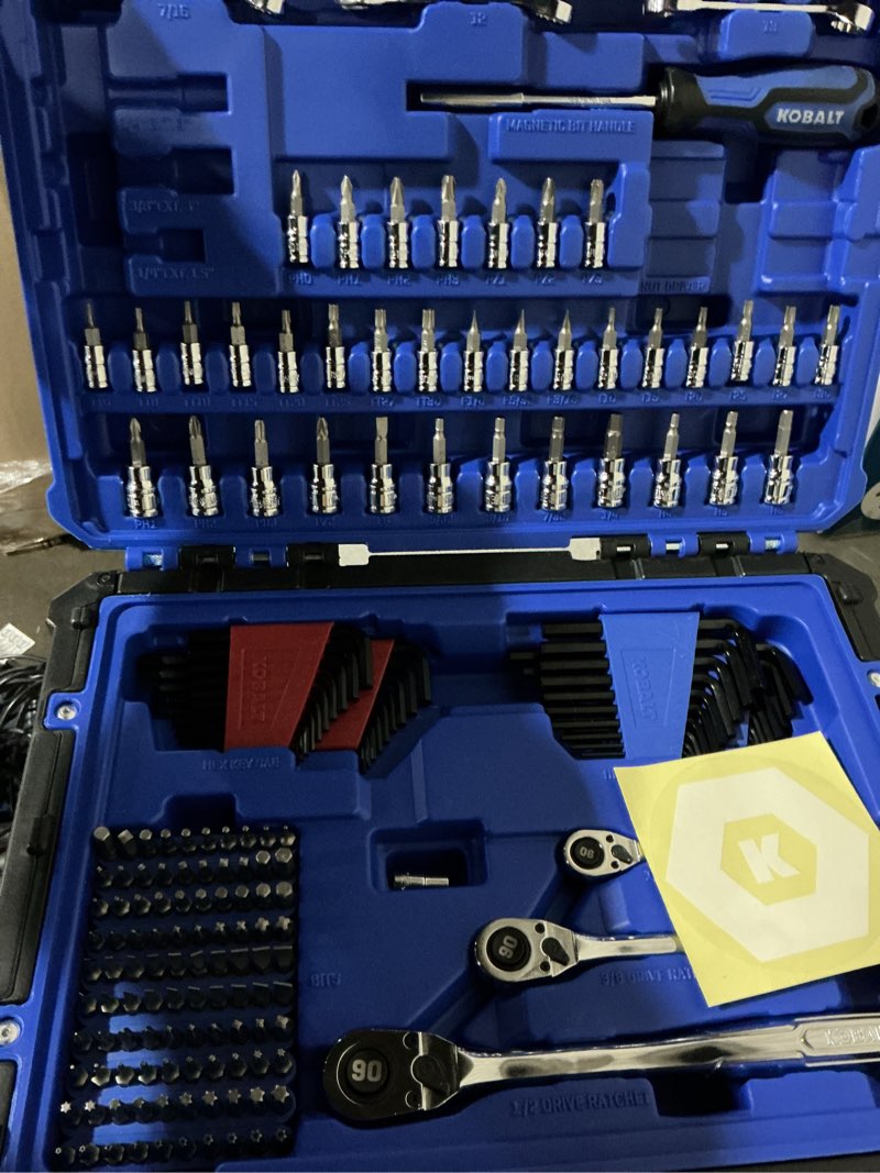 Condition photo showing New/Like New for kobalt 302 -piece metric and standard (sae) mechanics tool set with hard case