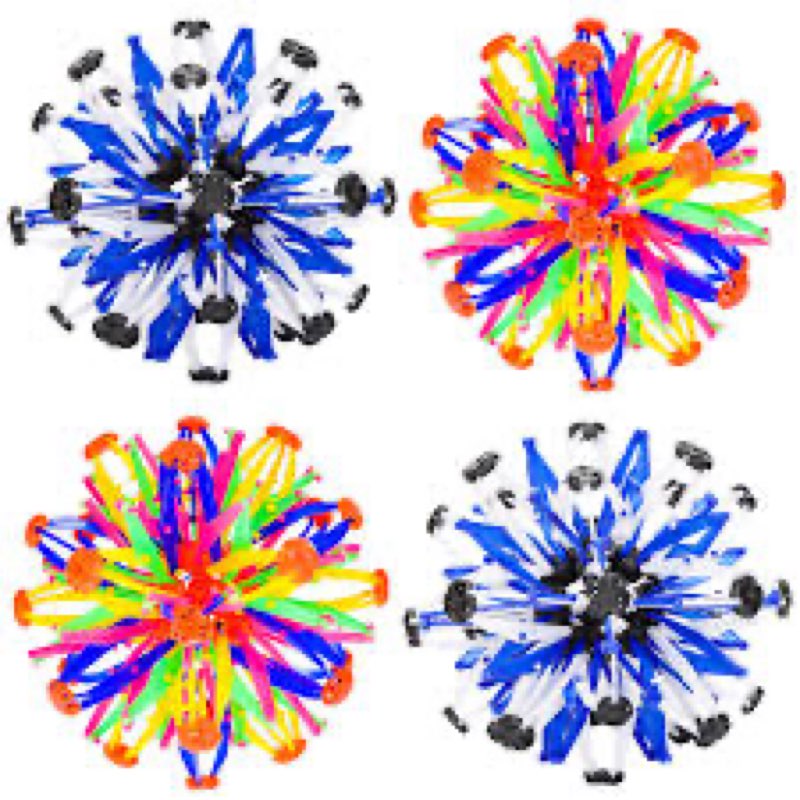 AGSIXZLAN 4Pcs Colorful Sphere Expandable Breathing Balls Fidget Toy-Stress Reliever ,Collapsible Ex