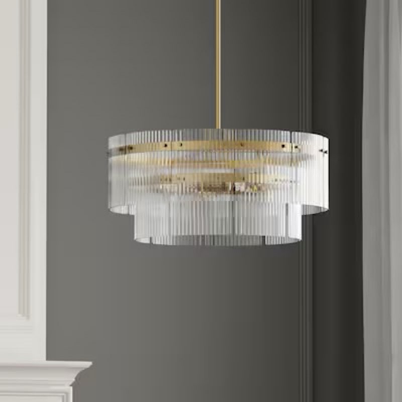  origin 21 mackenzie 4 -light gold capiz ribbed glass metal chandelier