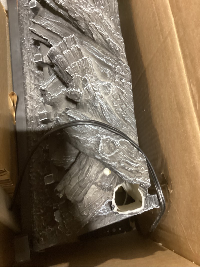 Condition photo showing As Is for Electric Fireplace Logs Inserts Heater 20-Inch, Remote Controller Fireplace Heater, Adjustable Flame Colors, Realistic Fake firewood Flame, Overheat Protection, Timer, Thermostat, 1500W Black 20"