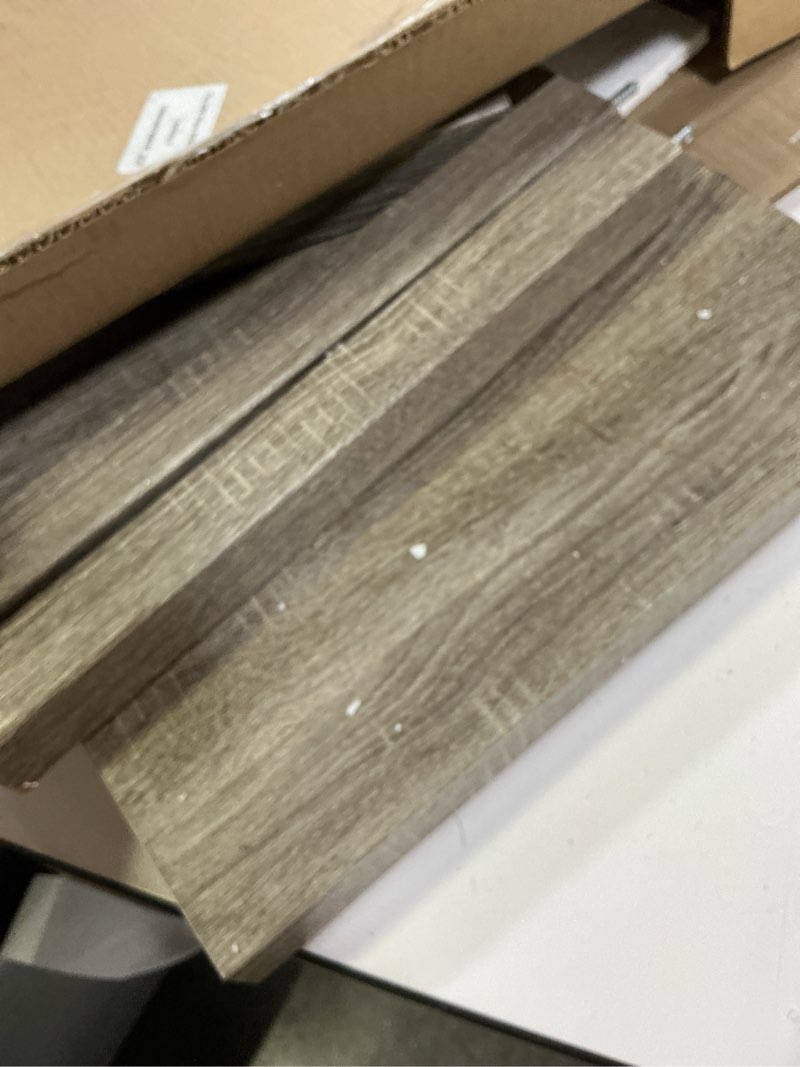 Condition photo showing As Is for ((Incomplete))Furinno TURN-N-TUBE Desk, Gaming Desk with Shelves, Corner Computer Desk with Shelves, Office Desk, Space Saving, For Home Office, Bedroom, French Oak French Oak/Black