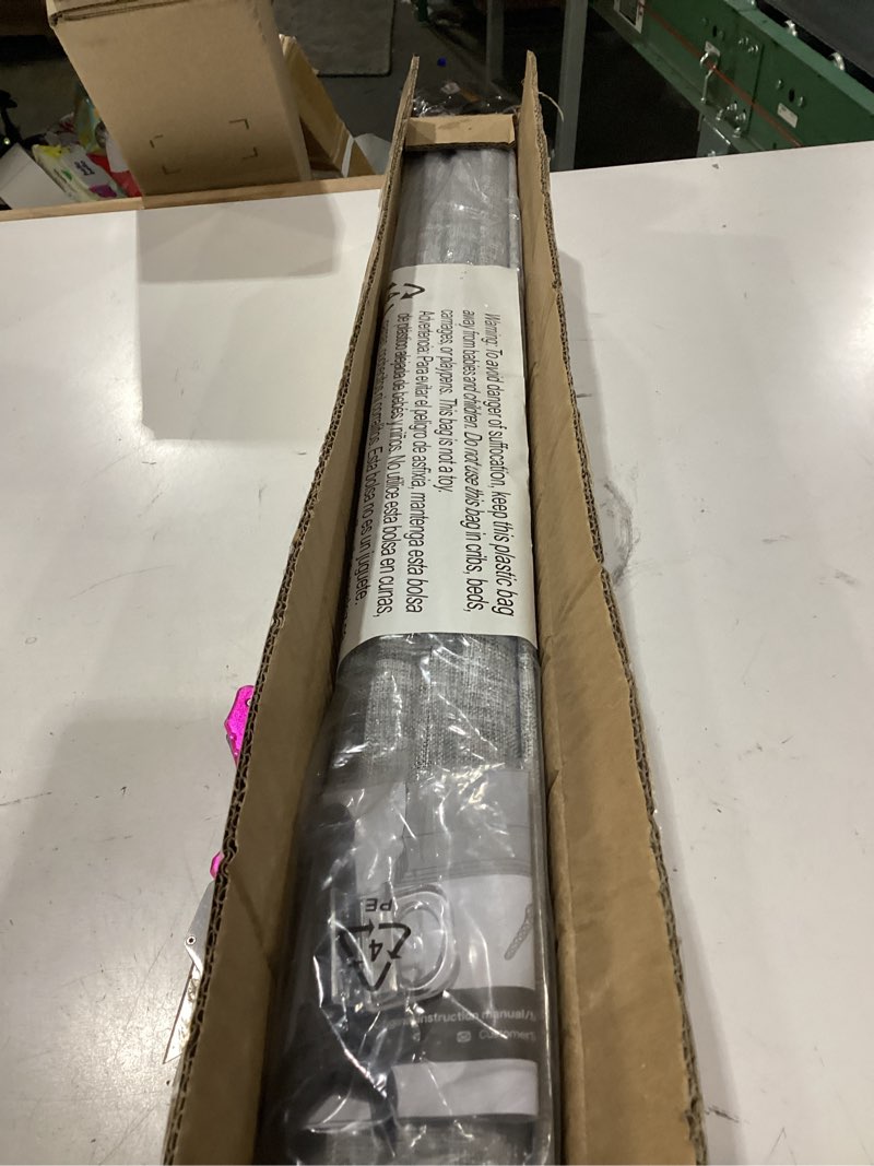 Condition photo showing New/Like New for lazblinds no tools no drill tdbu cordless roman shades for window, thermal insulated uv blocking, 100% blackout fabric blinds for bedroom & living room, 27" w x 64" h, blackout - grey blackout - grey 27"w x 64"h